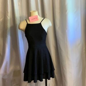 Sleeveless dress by THREE PINK HEARTS in size small black with glitter